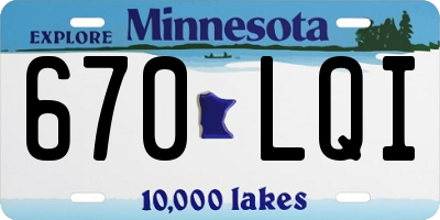 MN license plate 670LQI