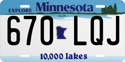 MN license plate 670LQJ