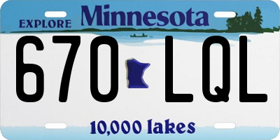 MN license plate 670LQL