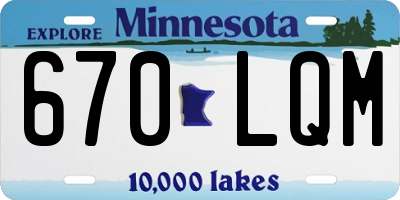 MN license plate 670LQM