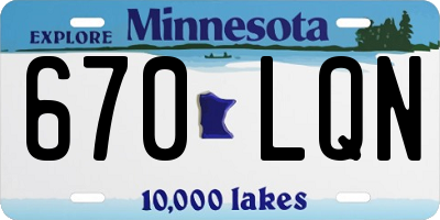 MN license plate 670LQN