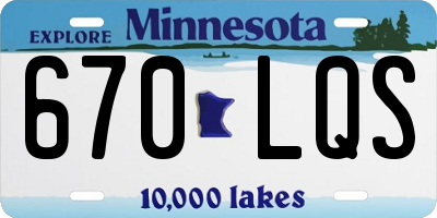MN license plate 670LQS