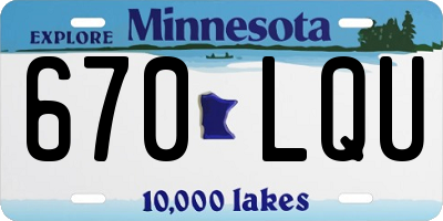 MN license plate 670LQU