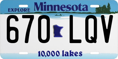 MN license plate 670LQV