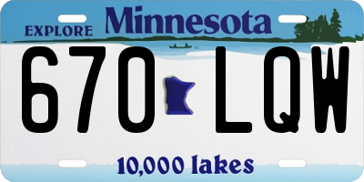MN license plate 670LQW