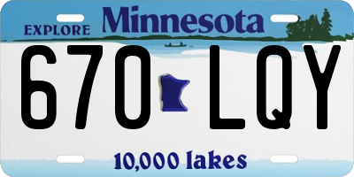MN license plate 670LQY