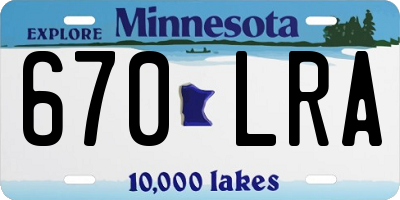 MN license plate 670LRA