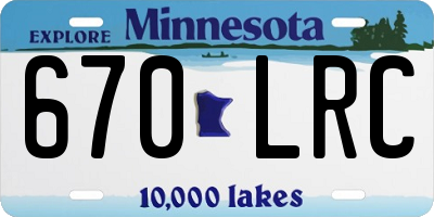 MN license plate 670LRC