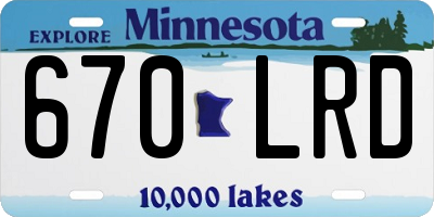 MN license plate 670LRD