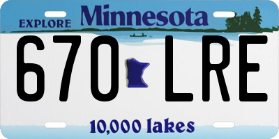 MN license plate 670LRE