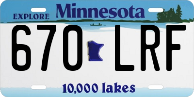 MN license plate 670LRF