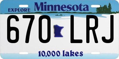 MN license plate 670LRJ