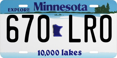 MN license plate 670LRO