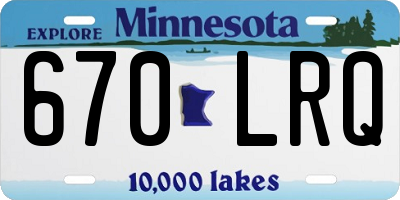 MN license plate 670LRQ