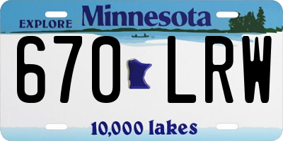 MN license plate 670LRW