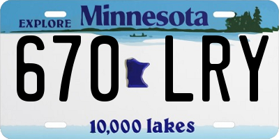 MN license plate 670LRY