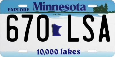 MN license plate 670LSA
