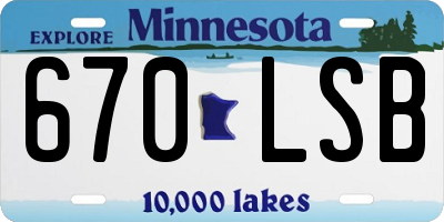 MN license plate 670LSB