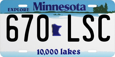 MN license plate 670LSC
