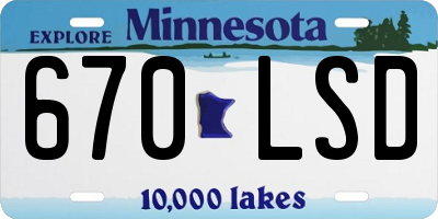 MN license plate 670LSD