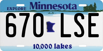 MN license plate 670LSE
