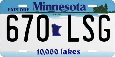 MN license plate 670LSG