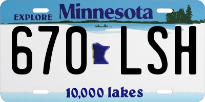 MN license plate 670LSH