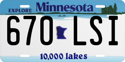 MN license plate 670LSI