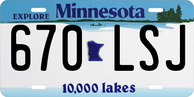 MN license plate 670LSJ