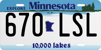 MN license plate 670LSL