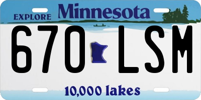 MN license plate 670LSM