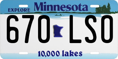 MN license plate 670LSO