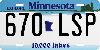 MN license plate 670LSP