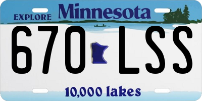 MN license plate 670LSS