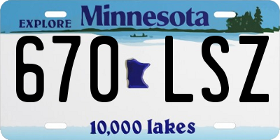 MN license plate 670LSZ