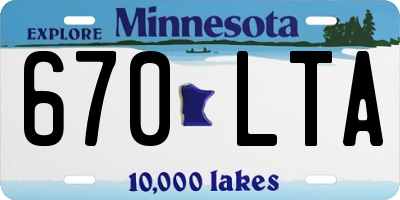 MN license plate 670LTA