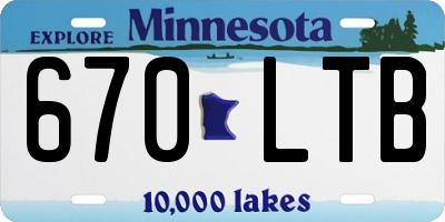MN license plate 670LTB