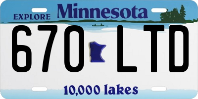 MN license plate 670LTD
