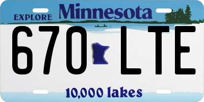 MN license plate 670LTE