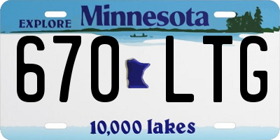 MN license plate 670LTG