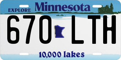 MN license plate 670LTH