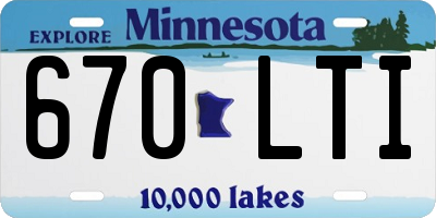 MN license plate 670LTI