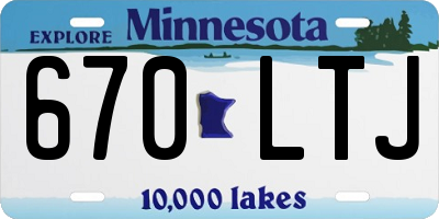 MN license plate 670LTJ