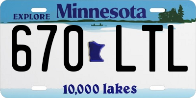 MN license plate 670LTL