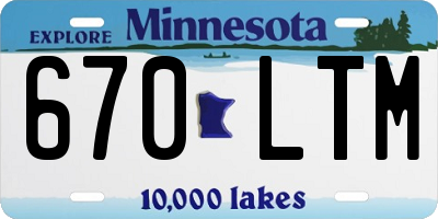 MN license plate 670LTM