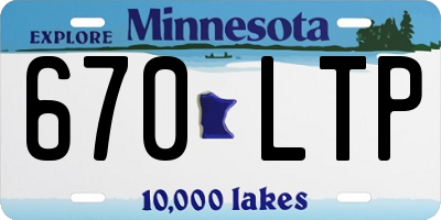 MN license plate 670LTP