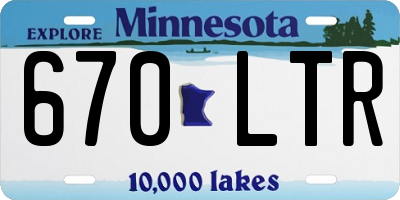 MN license plate 670LTR
