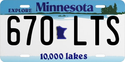 MN license plate 670LTS