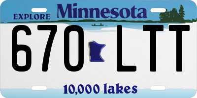 MN license plate 670LTT