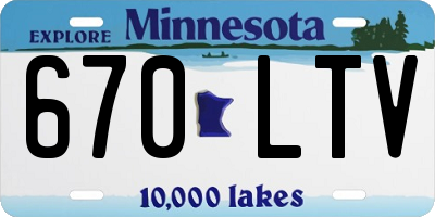MN license plate 670LTV